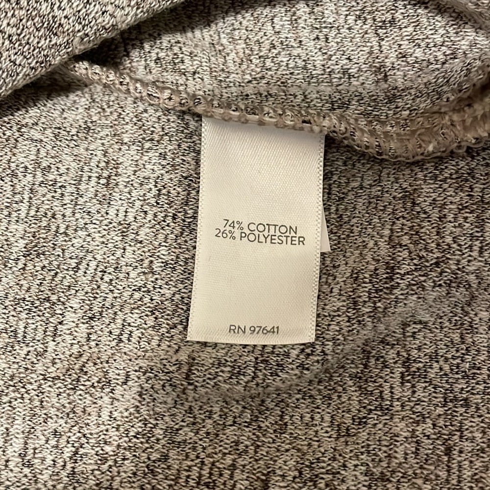 NWT J. Jill Bell-Sleeve Velour Tunic, a-line, creamy white/brown, funnel neck, S - Picture 7 of 11